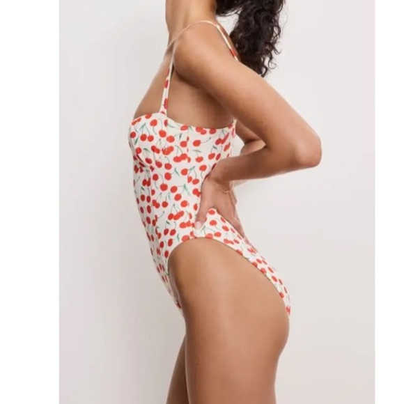 Good American Cherry Print One-Piece Swimsuit - Picture 4 of 6